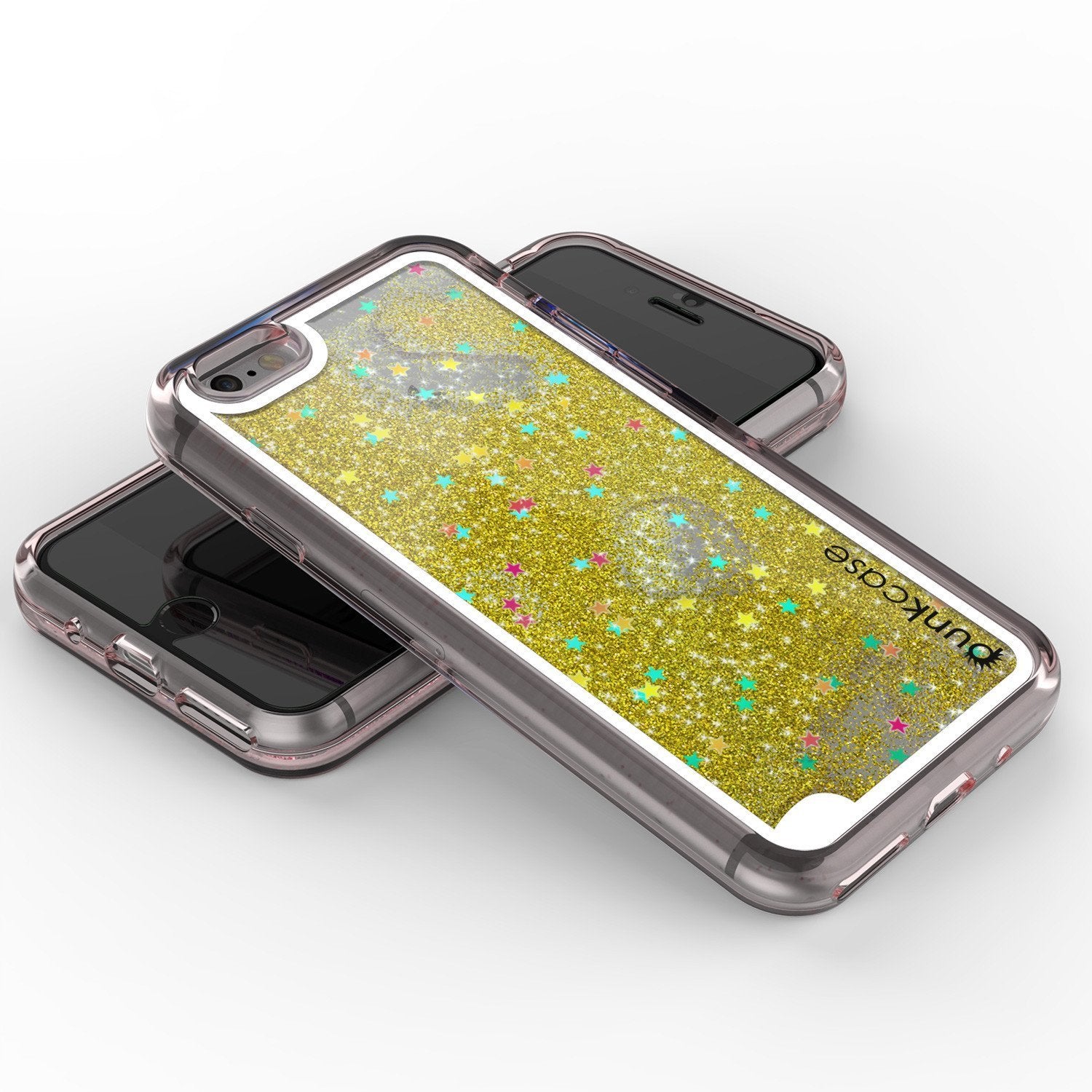 iPhone 8 Case, PunkCase LIQUID Gold Series, Protective Dual Layer Floating Glitter Cover