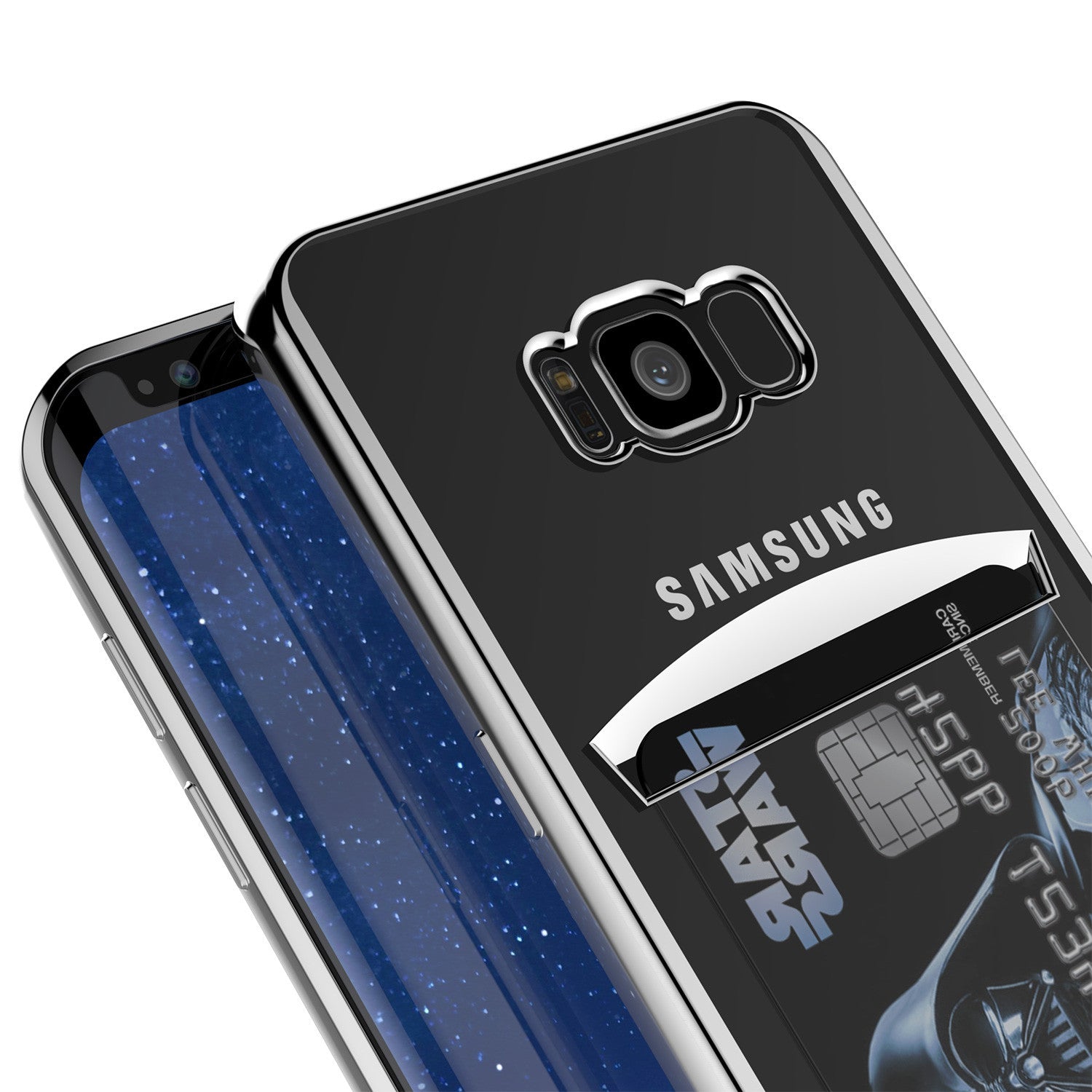Galaxy S8 Case, PUNKCASE® LUCID Silver Series | Card Slot | SHIELD Screen Protector | Ultra fit