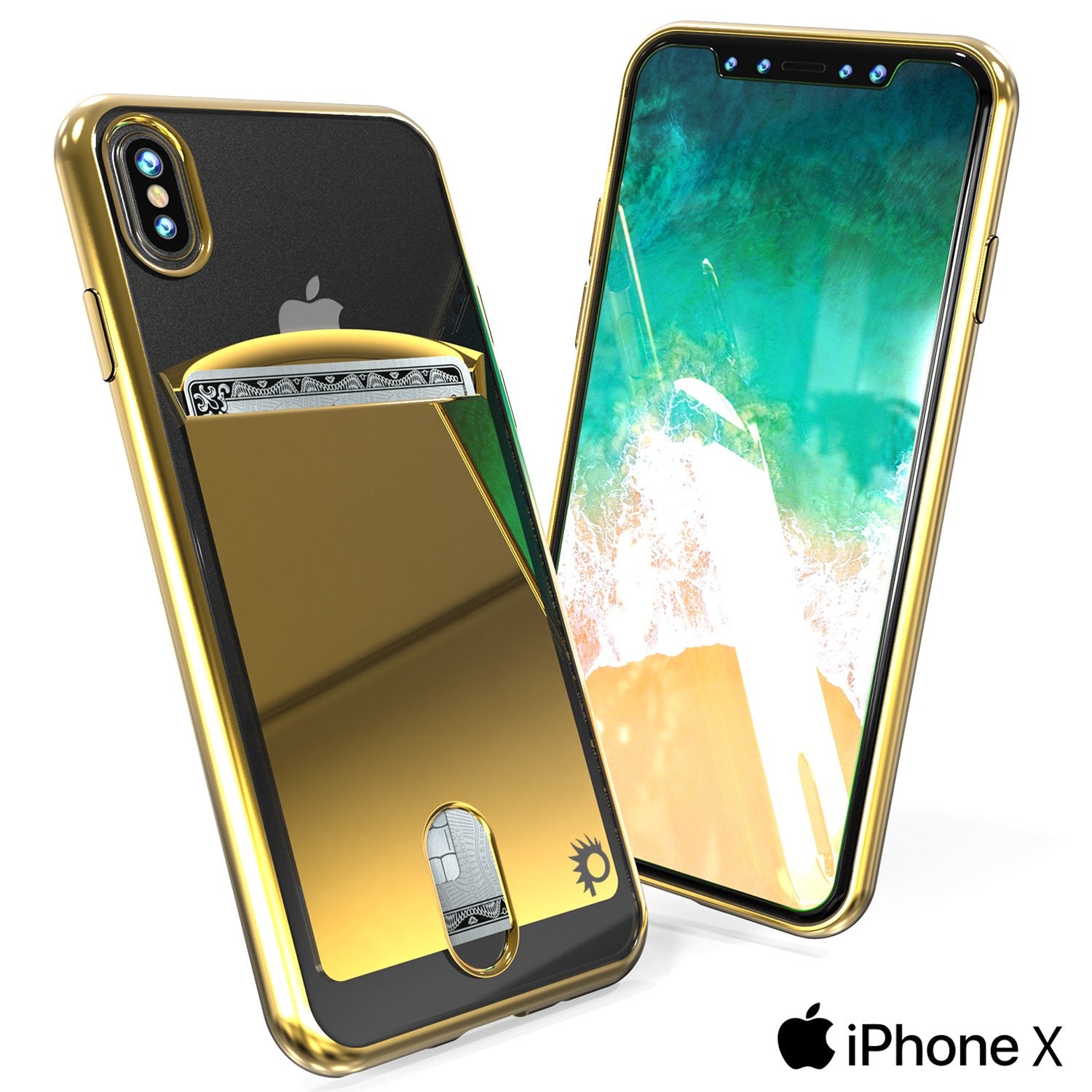Punkcase iPhone X LUCID Series Dual Layer Armor Cover | GOLD