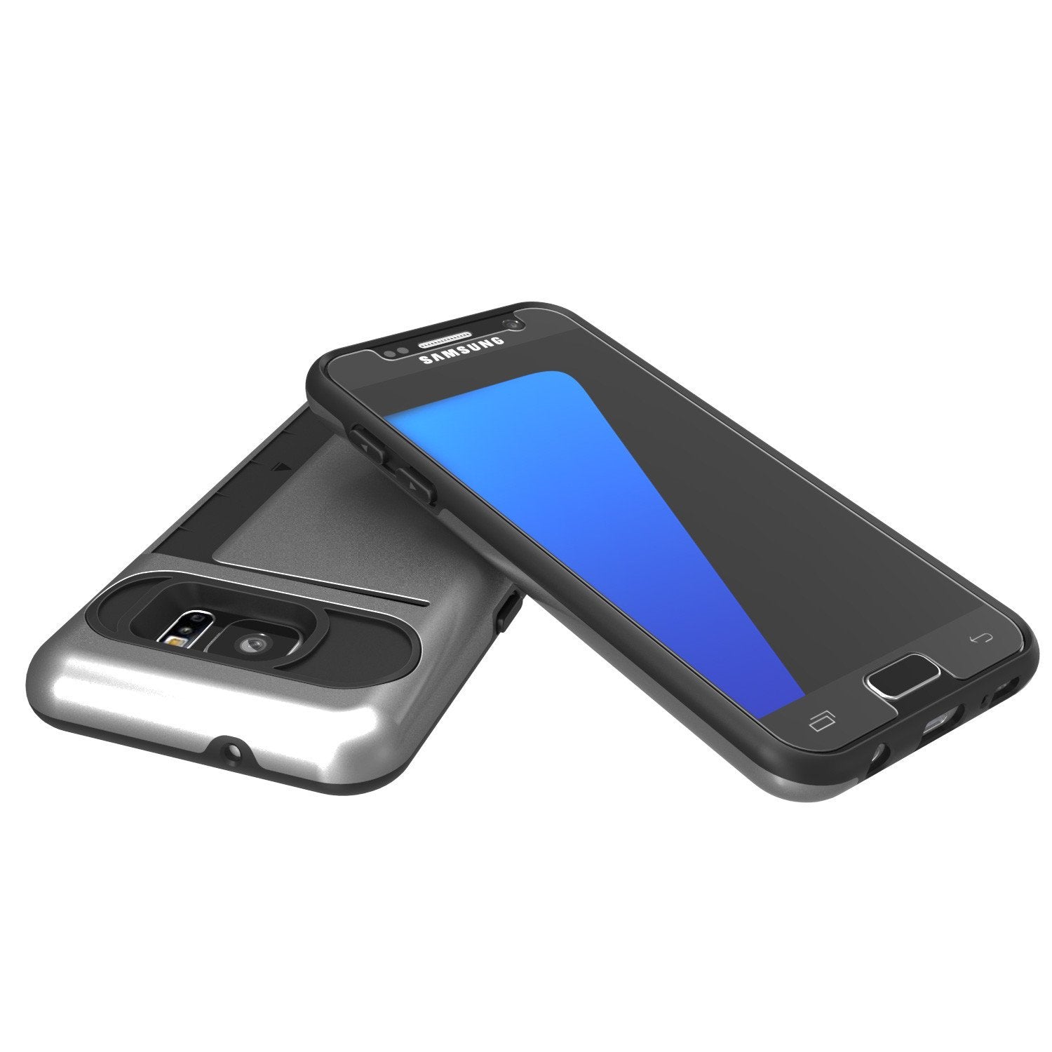 Punkcase Galaxy S7 EDGE Slim Armor Soft Cover | CLUTCH Grey Series