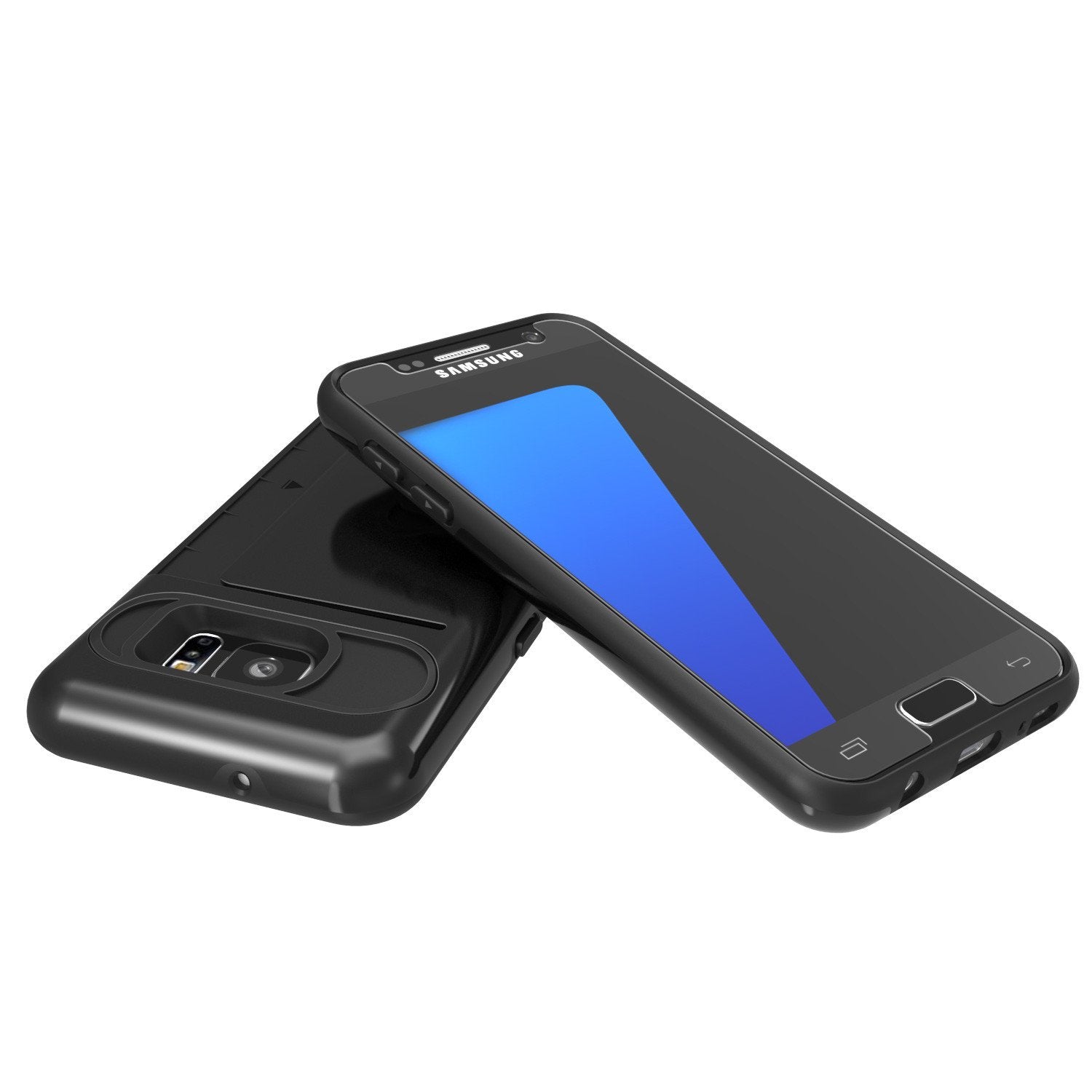 Punkcase Galaxy S7 EDGE Slim Armor Soft Cover | CLUTCH Black Series