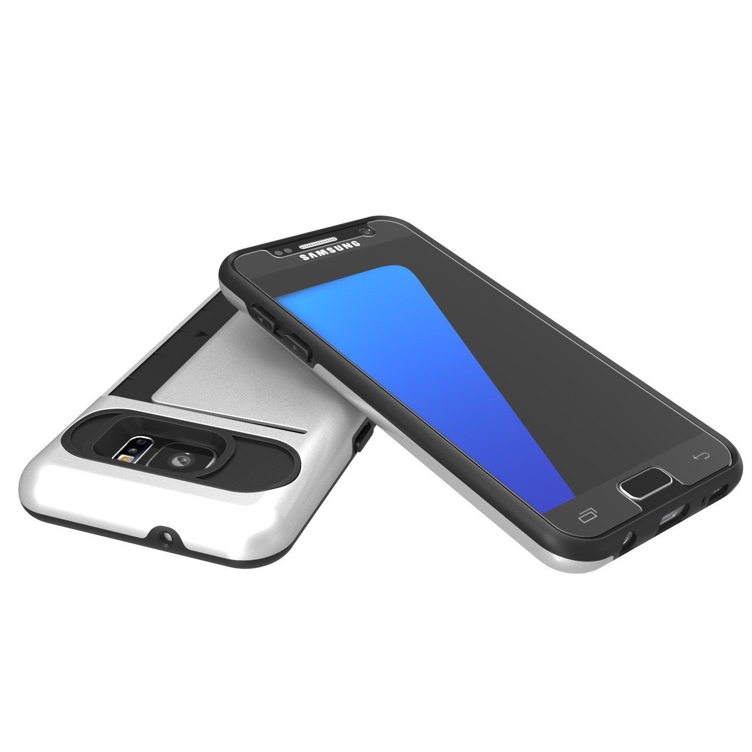 Punkcase Galaxy S7 EDGE Slim Armor Soft Cover | CLUTCH Silver Series