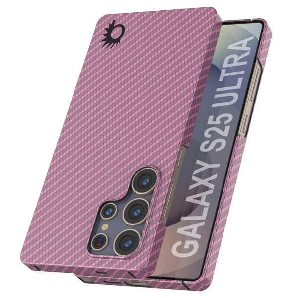 Punkcase Galaxy S25 Ultra Carbon Fiber Case [AramidShield Series] Ultra Slim & Light Kevlar [Pink]