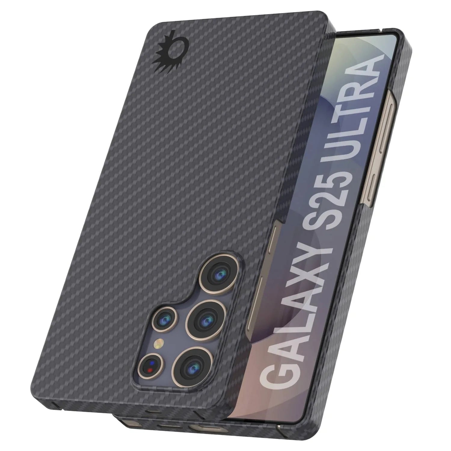 Punkcase Galaxy S25 Ultra Carbon Fiber Case [AramidShield Series] Ultra Slim & Light Kevlar [Black]