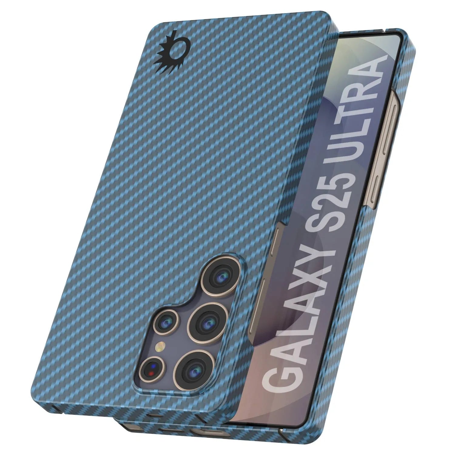 Punkcase Galaxy S25 Ultra Carbon Fiber Case [AramidShield Series] Ultra Slim & Light Kevlar [Blue]