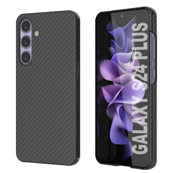 Galaxy S24 Plus Case, Punkcase CarbonShield, Heavy Duty & Ultra Thin Cover [shockproof][non slip] [Black]