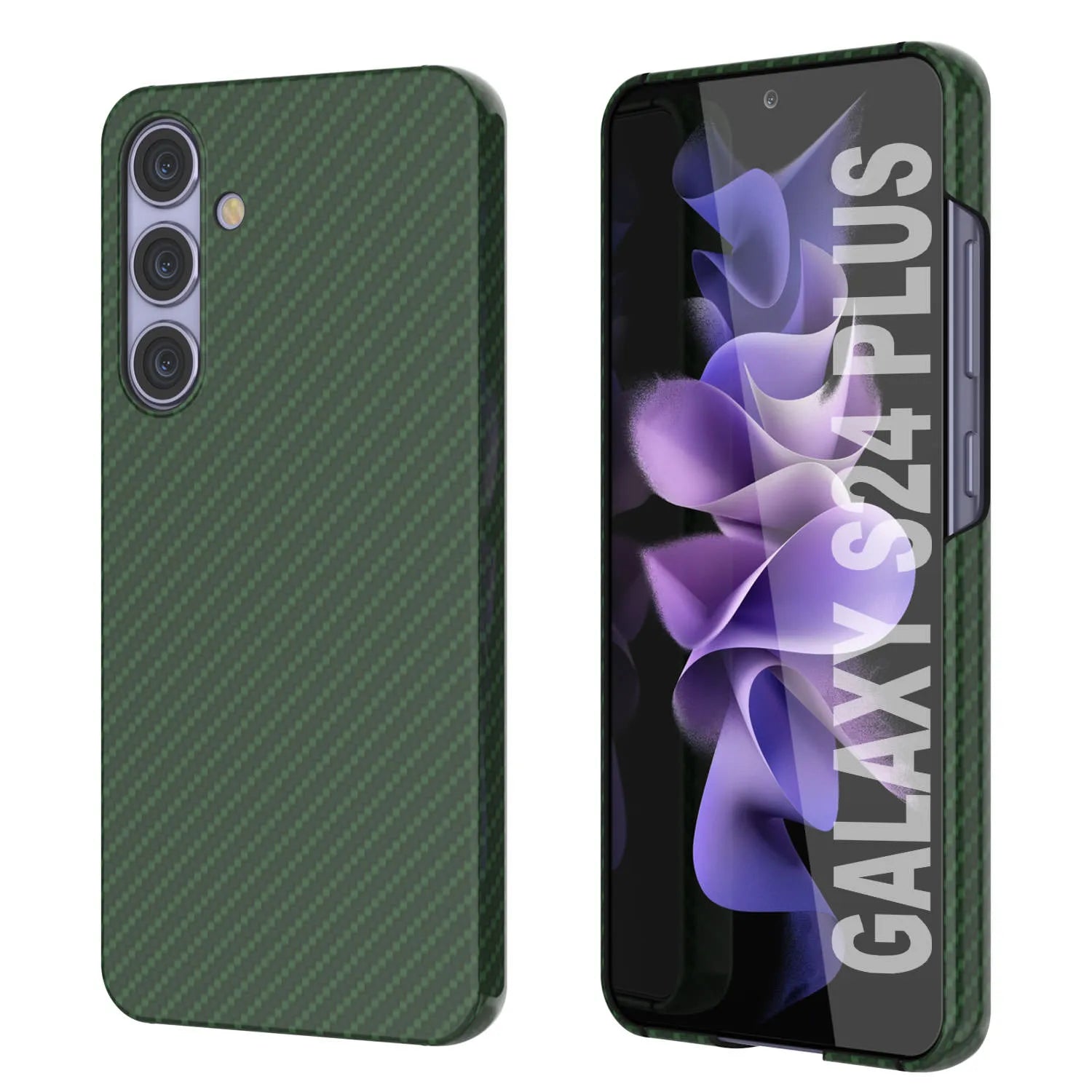 Galaxy S24 Plus Case, Punkcase CarbonShield, Heavy Duty & Ultra Thin Cover [shockproof][non slip] [Dark Green]