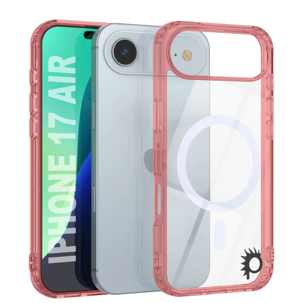 Punkcase iPhone 17 Air Magnetic Wireless Charging Case [ClearMag Series][Red]