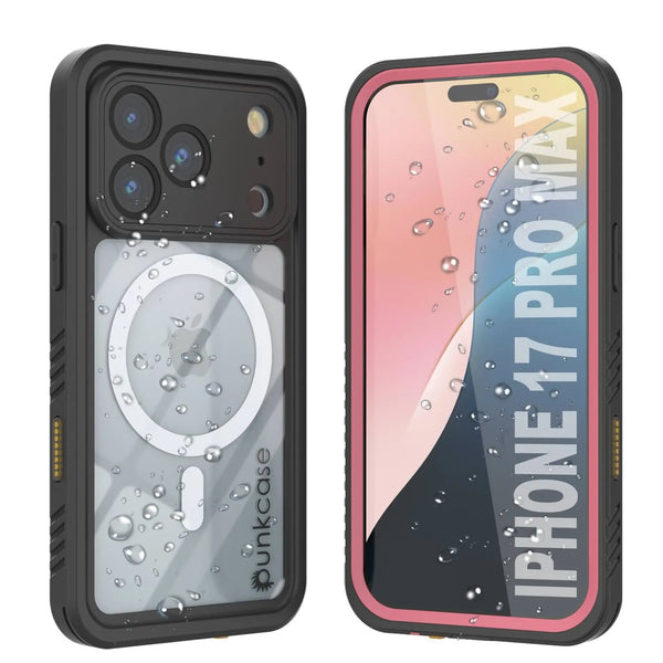iPhone 17 Pro Max Waterproof Case, Punkcase [Extreme Series] Armor Cover W/ Built In Screen Protector [Pink]