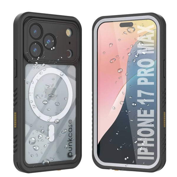 iPhone 17 Pro Max Waterproof Case, Punkcase [Extreme Series] Armor Cover W/ Built In Screen Protector [White]