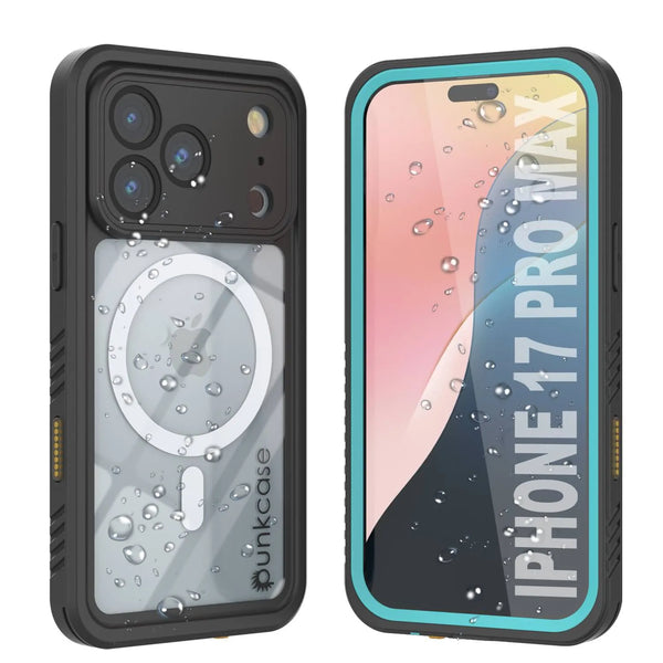 iPhone 17 Pro Max Waterproof Case, Punkcase [Extreme Mag Series] Armor Cover W/ Built In Screen Protector [Teal]