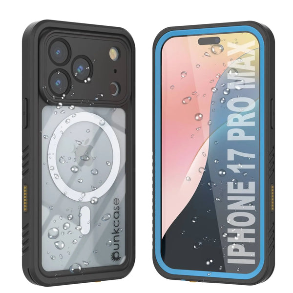 iPhone 17 Pro Max Waterproof Case, Punkcase [Extreme Mag Series] Armor Cover W/ Built In Screen Protector [Blue]