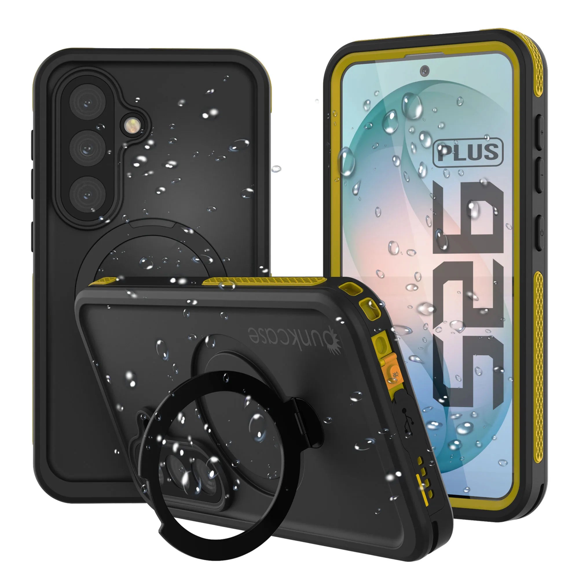Galaxy S26 Plus Waterproof Case [Kickstud 2.0 Series] Protective IP68 Cover W/Screen Protector & Kickstand [Yellow]