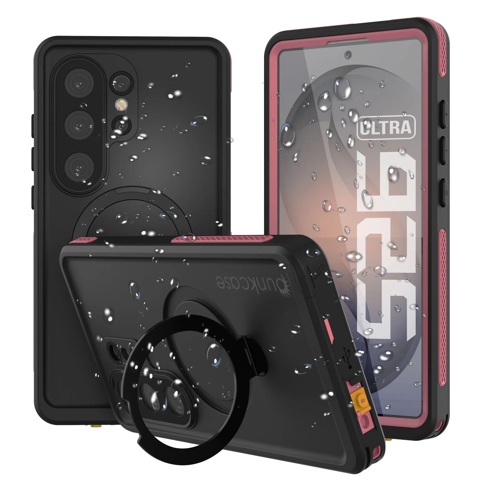 Galaxy S26 Ultra Waterproof Case [Kickstud 2.0 Series] Protective IP68 Cover W/Screen Protector & Kickstand [Pink]