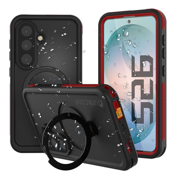 Galaxy S26 Waterproof Case [Kickstud 2.0 Series] Protective IP68 Cover W/Screen Protector & Kickstand [Red]
