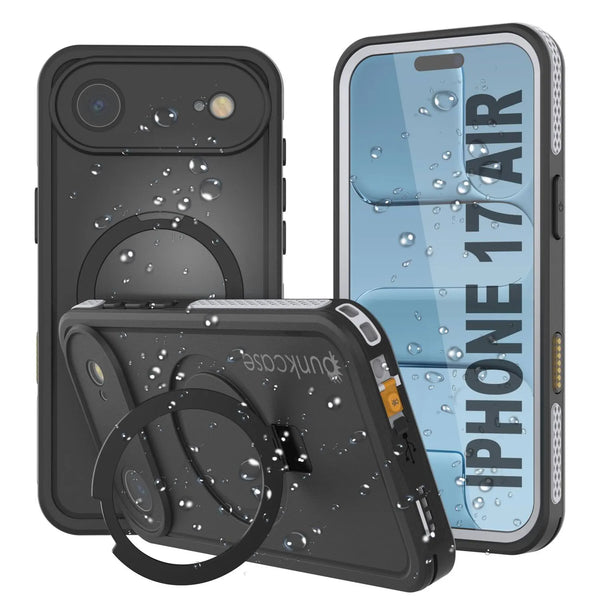 iPhone 17 Air Waterproof Case [Kickstud 2.0 Series] Protective IP68 Cover W/Screen Protector & Kickstand [White]