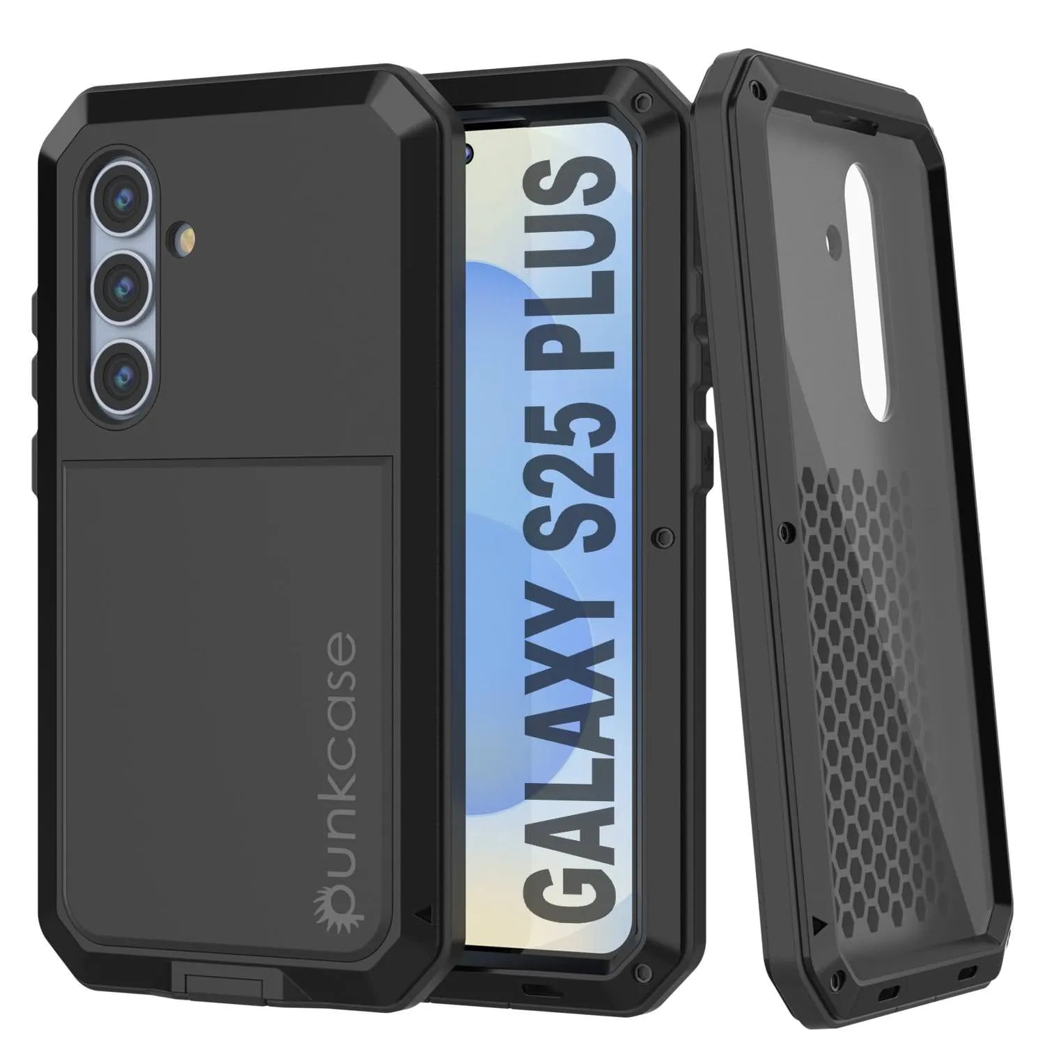 Galaxy S25 Plus Metal Case, Heavy Duty Military Grade Armor Cover [shock proof] Full Body Hard [Black]