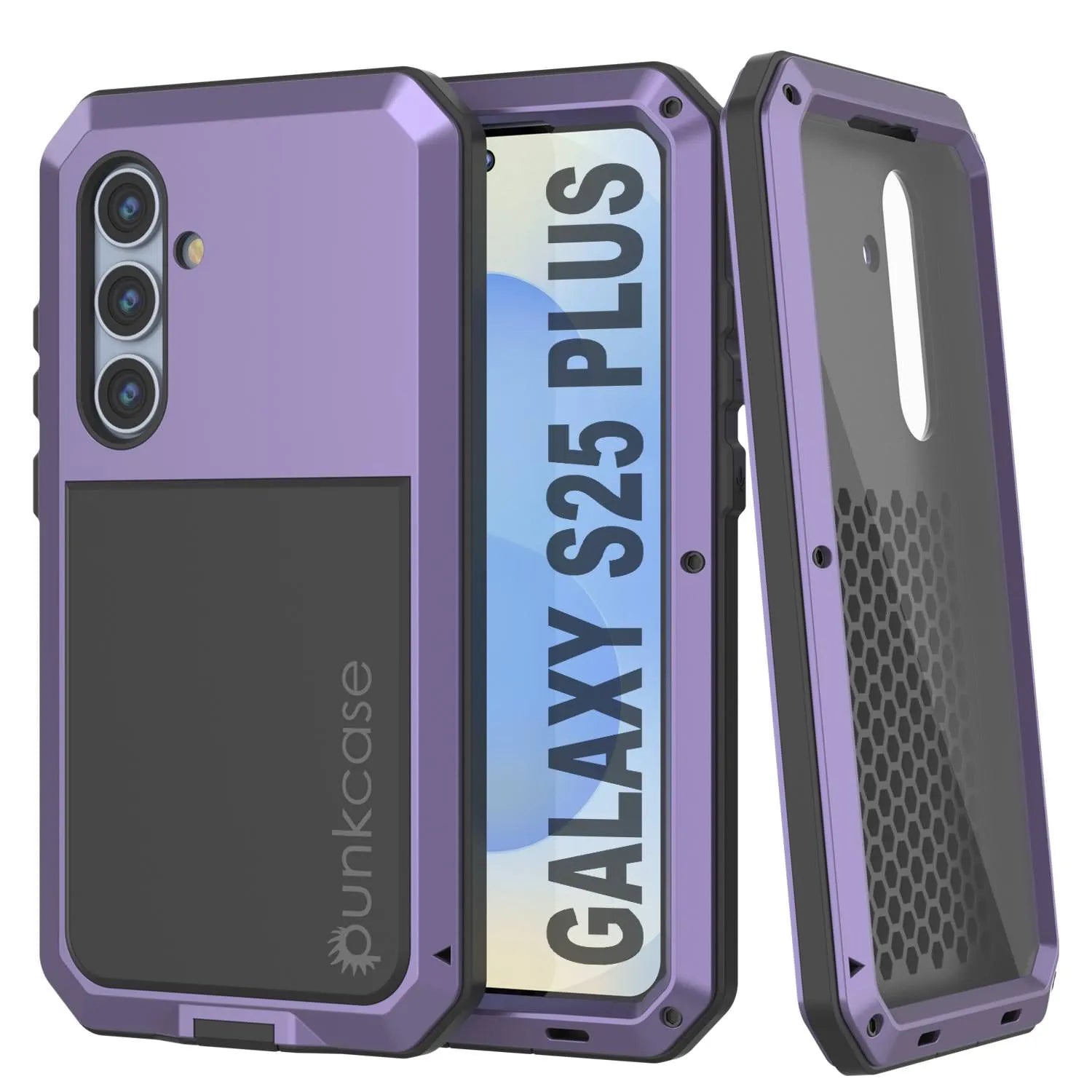 Galaxy S25 Plus Metal Case, Heavy Duty Military Grade Armor Cover [shock proof] Full Body Hard [Purple]