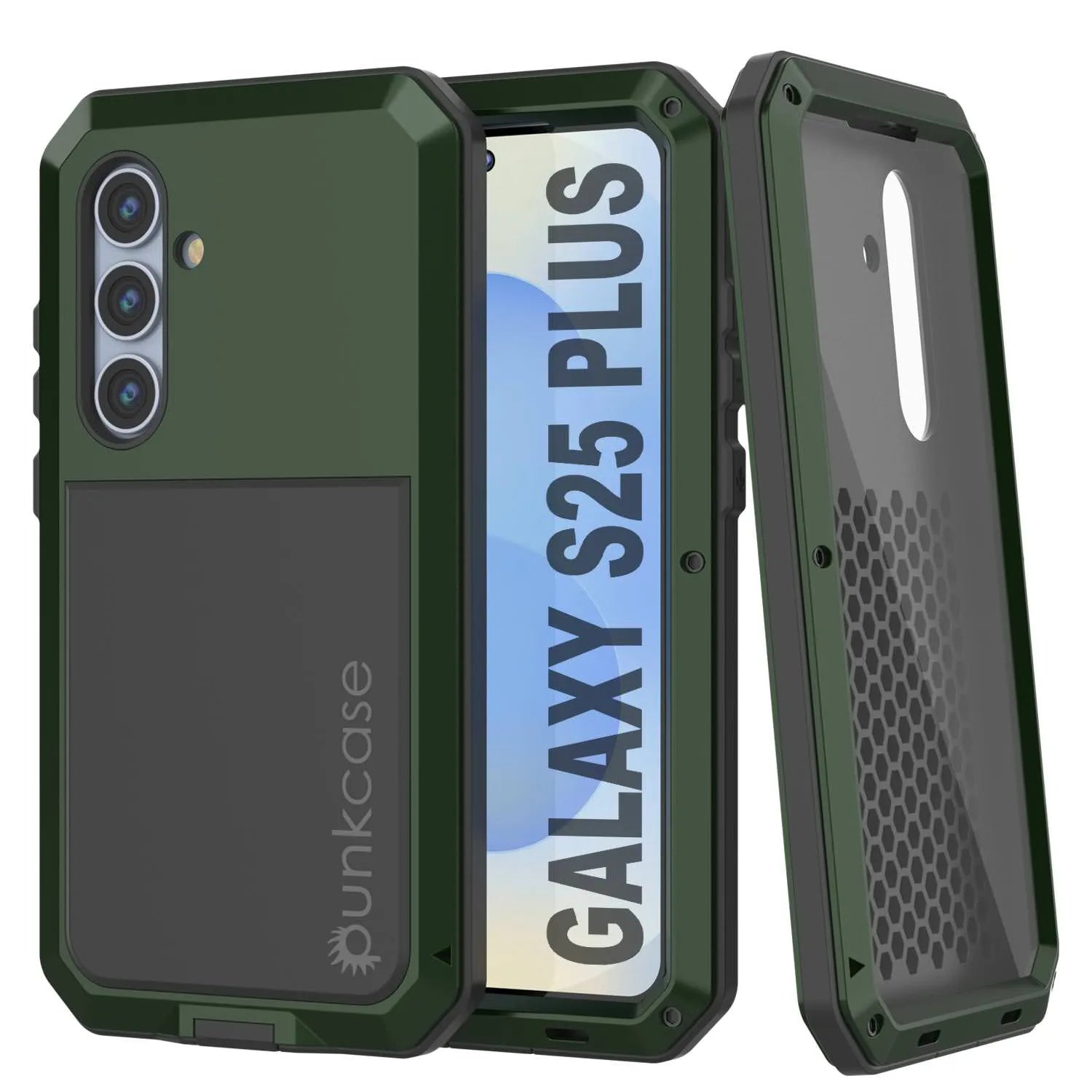 Galaxy S25 Plus Metal Case, Heavy Duty Military Grade Armor Cover [shock proof] Full Body Hard [Dark Green]