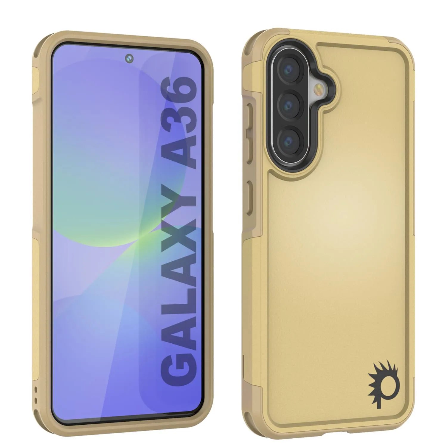 PunkCase Galaxy A36 Case, [Spartan 2.0 Series] Clear Rugged Heavy Duty Cover [Yellow]