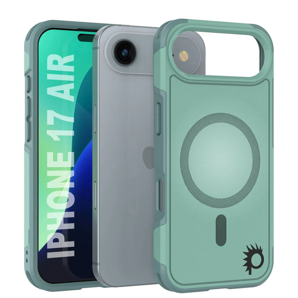 PunkCase iPhone 17 Air Case, [Spartan 2.0 Series] Clear Rugged Heavy Duty Cover W/Built in Screen Protector [teal]