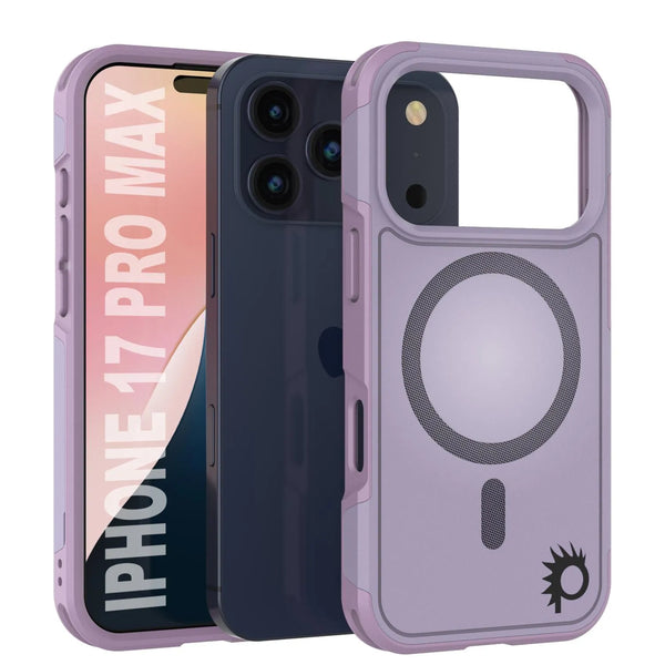 PunkCase iPhone 17 Pro Max Case, [Spartan 2.0 Series] Clear Rugged Heavy Duty Cover W/Built in Screen Protector [lilac]