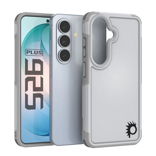 PunkCase Galaxy S26+ Plus Case, [Spartan 2.0 Series] Clear Rugged Heavy Duty Cover [White]