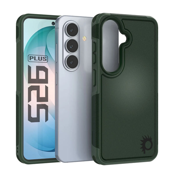 PunkCase Galaxy S26+ Plus Case, [Spartan 2.0 Series] Clear Rugged Heavy Duty Cover [Dark Green]