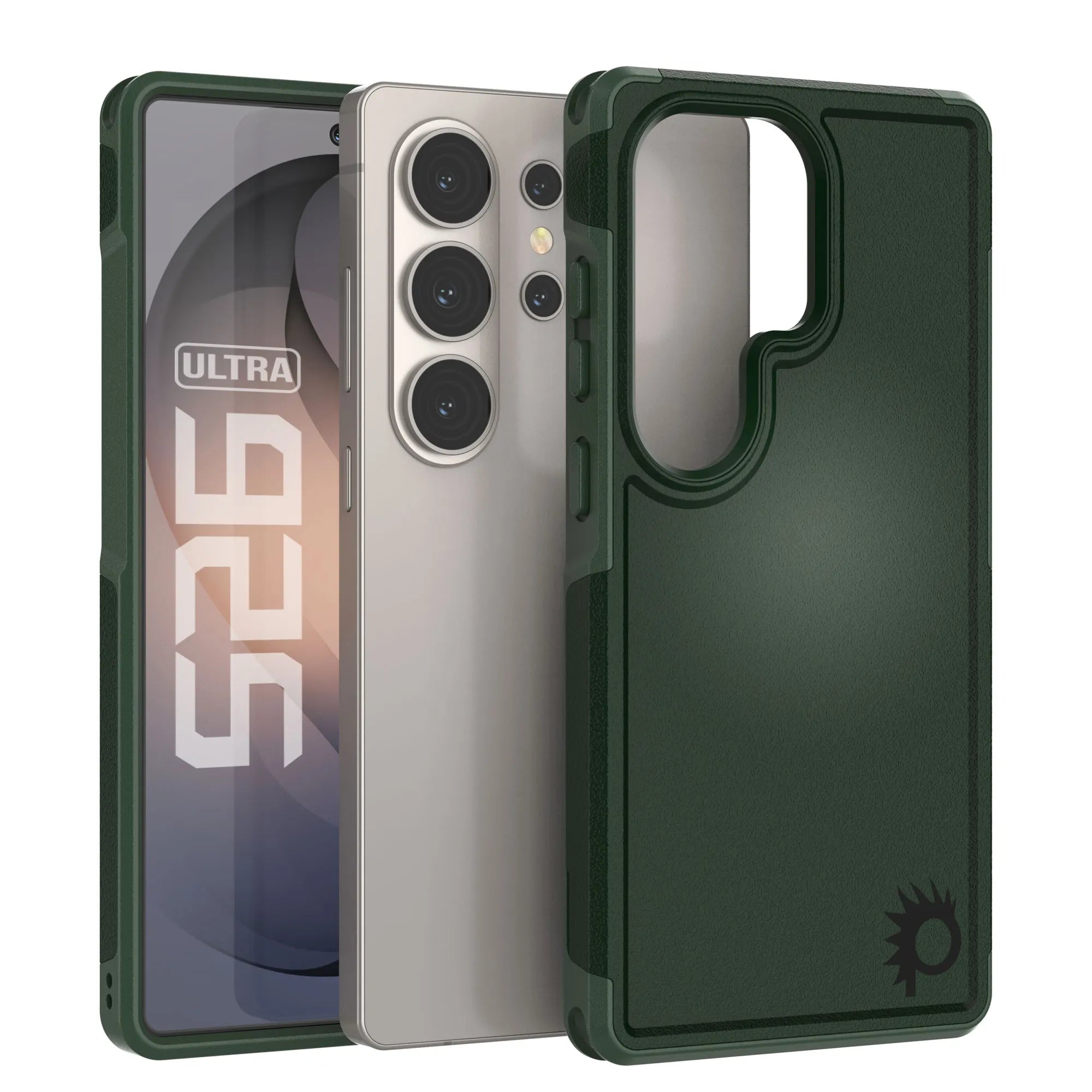 PunkCase Galaxy S26 Ultra Case, [Spartan 2.0 Series] Clear Rugged Heavy Duty Cover [Dark Green]