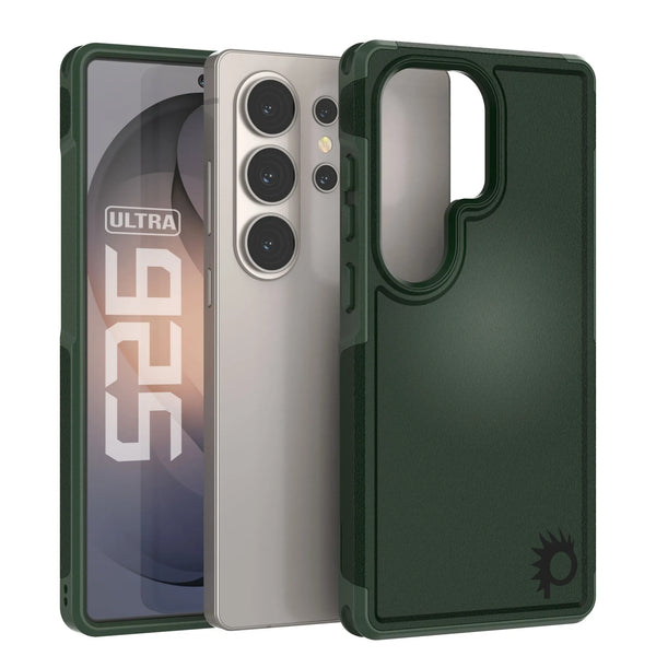 PunkCase Galaxy S26 Ultra Case, [Spartan 2.0 Series] Clear Rugged Heavy Duty Cover [Dark Green]