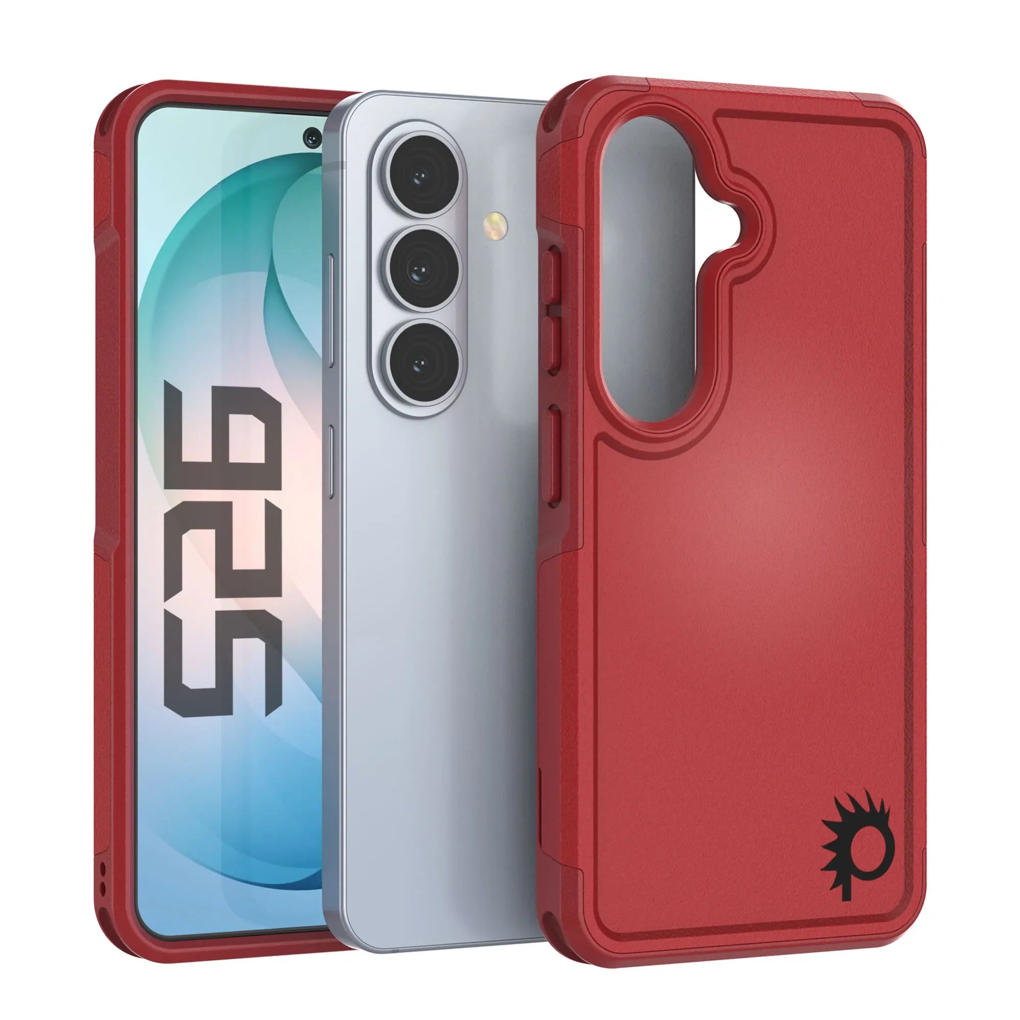 PunkCase Galaxy S26 Case, [Spartan 2.0 Series] Clear Rugged Heavy Duty Cover [Red]