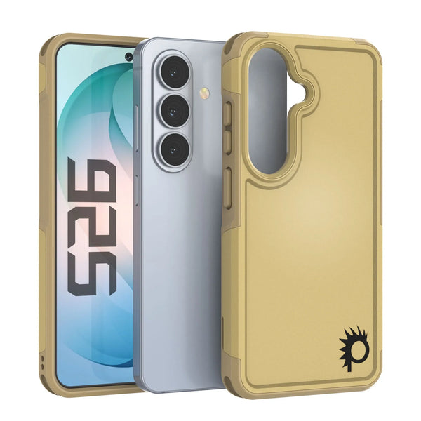 PunkCase Galaxy S26 Case, [Spartan 2.0 Series] Clear Rugged Heavy Duty Cover [Yellow]