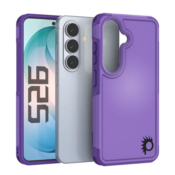 PunkCase Galaxy S26 Case, [Spartan 2.0 Series] Clear Rugged Heavy Duty Cover [Purple]