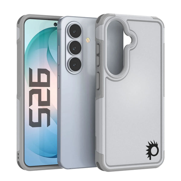 PunkCase Galaxy S26 Case, [Spartan 2.0 Series] Clear Rugged Heavy Duty Cover [White]