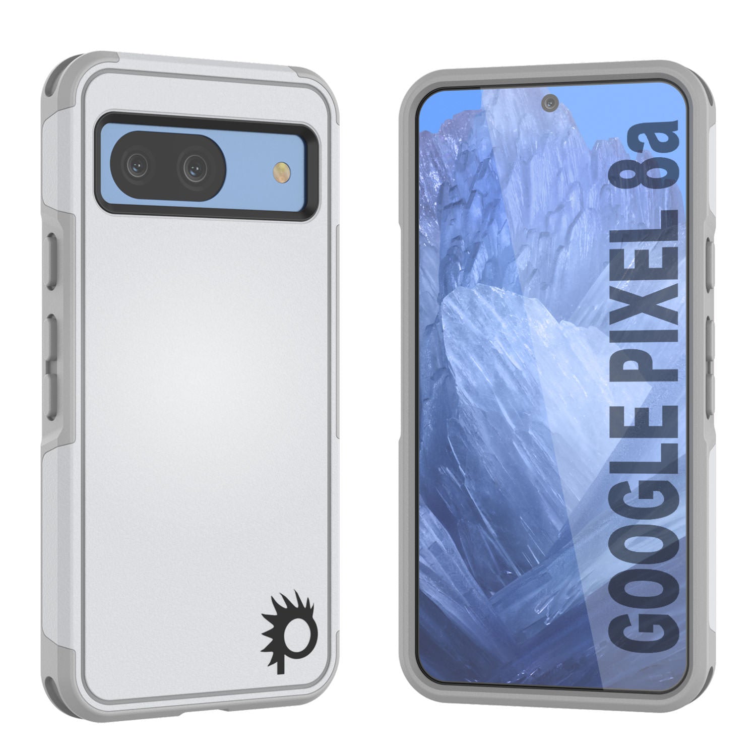 PunkCase Google Pixel 9 Case, [Spartan 2.0 Series] Clear Rugged Heavy Duty Cover W/Built in Screen Protector [White]