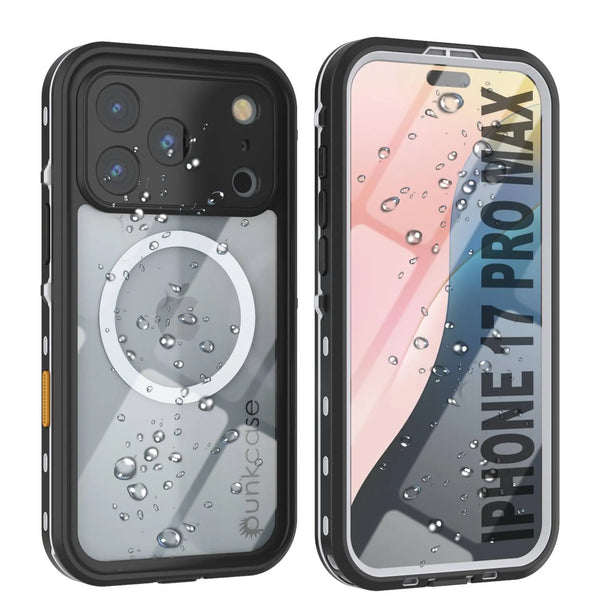 iPhone 17 Pro Max Waterproof IP68 Case, Punkcase [White] [StudStar Series] [Slim Fit] [Dirtproof]
