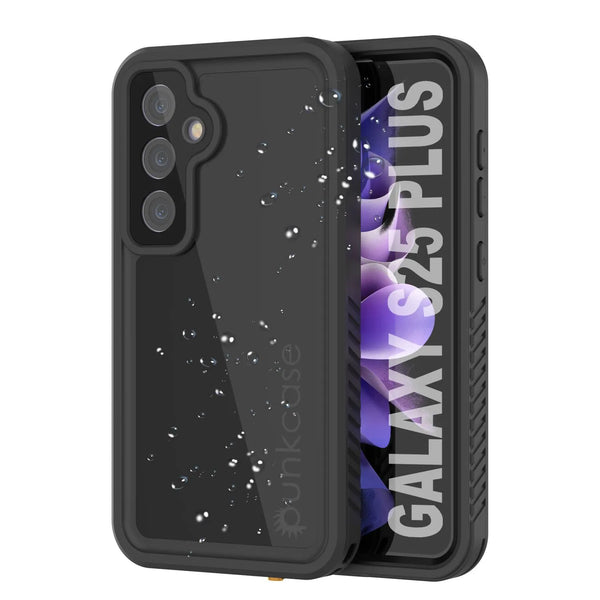 Galaxy S25+ Plus Waterproof Case PunkCase StudStar Black Thin 6.7ft Underwater IP68 Shock/Snow Proof