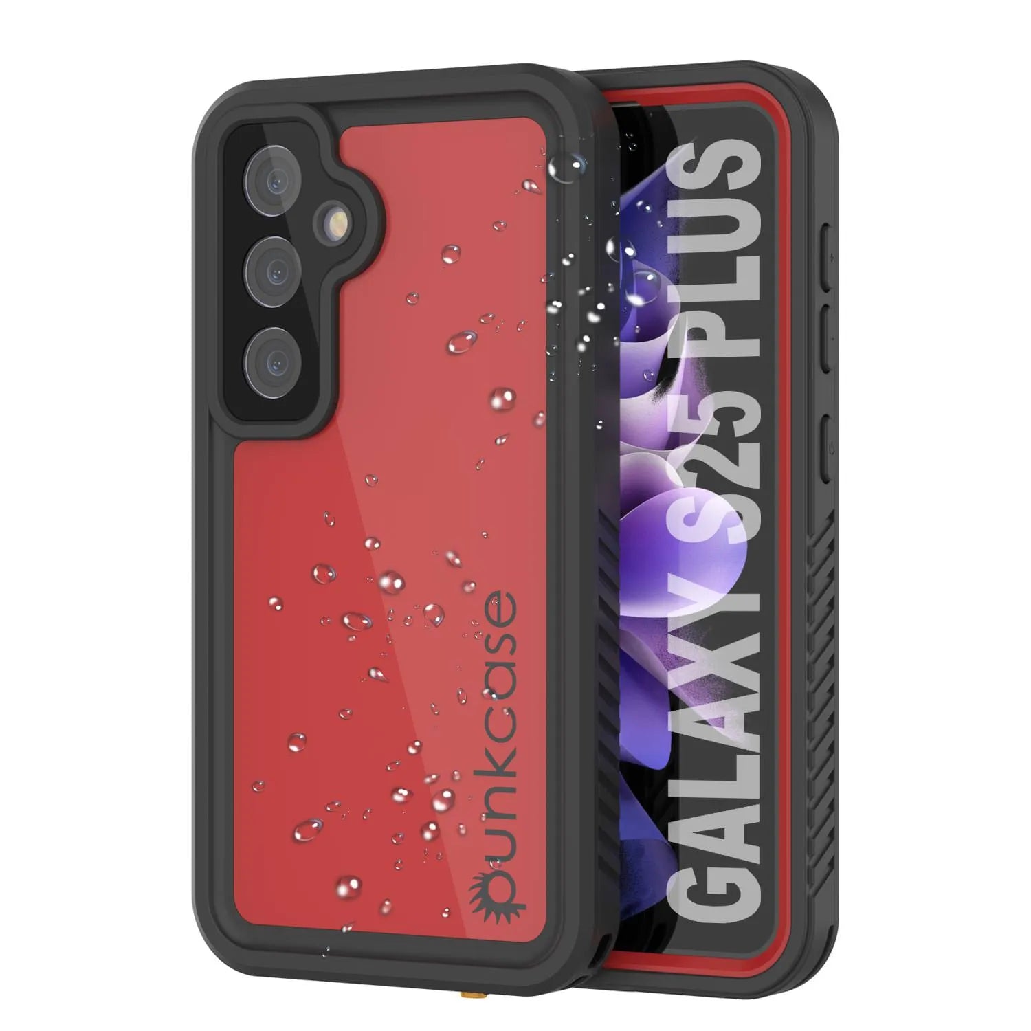 Galaxy S25+ Plus Waterproof Case PunkCase StudStar Red Thin 6.7ft Underwater IP68 Shock/Snow Proof