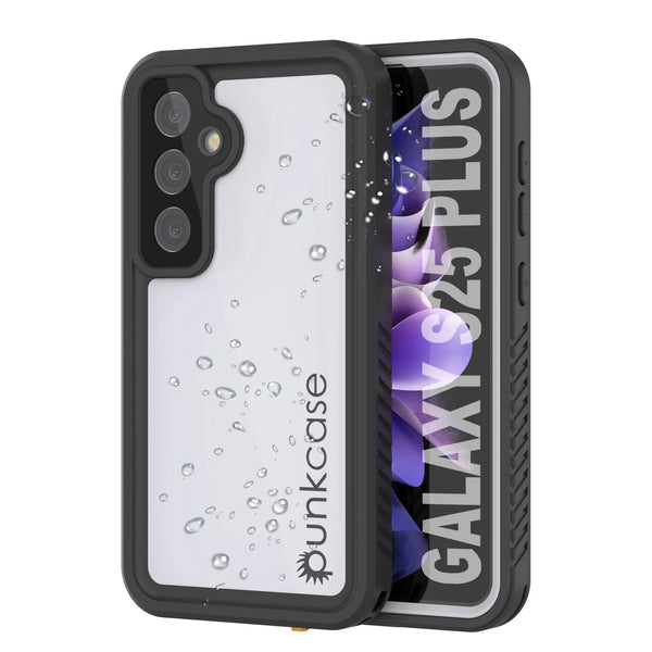 Galaxy S25+ Plus Waterproof Case, Punkcase StudStar White Thin 6.7ft Underwater IP68 Shock/Snow Proof