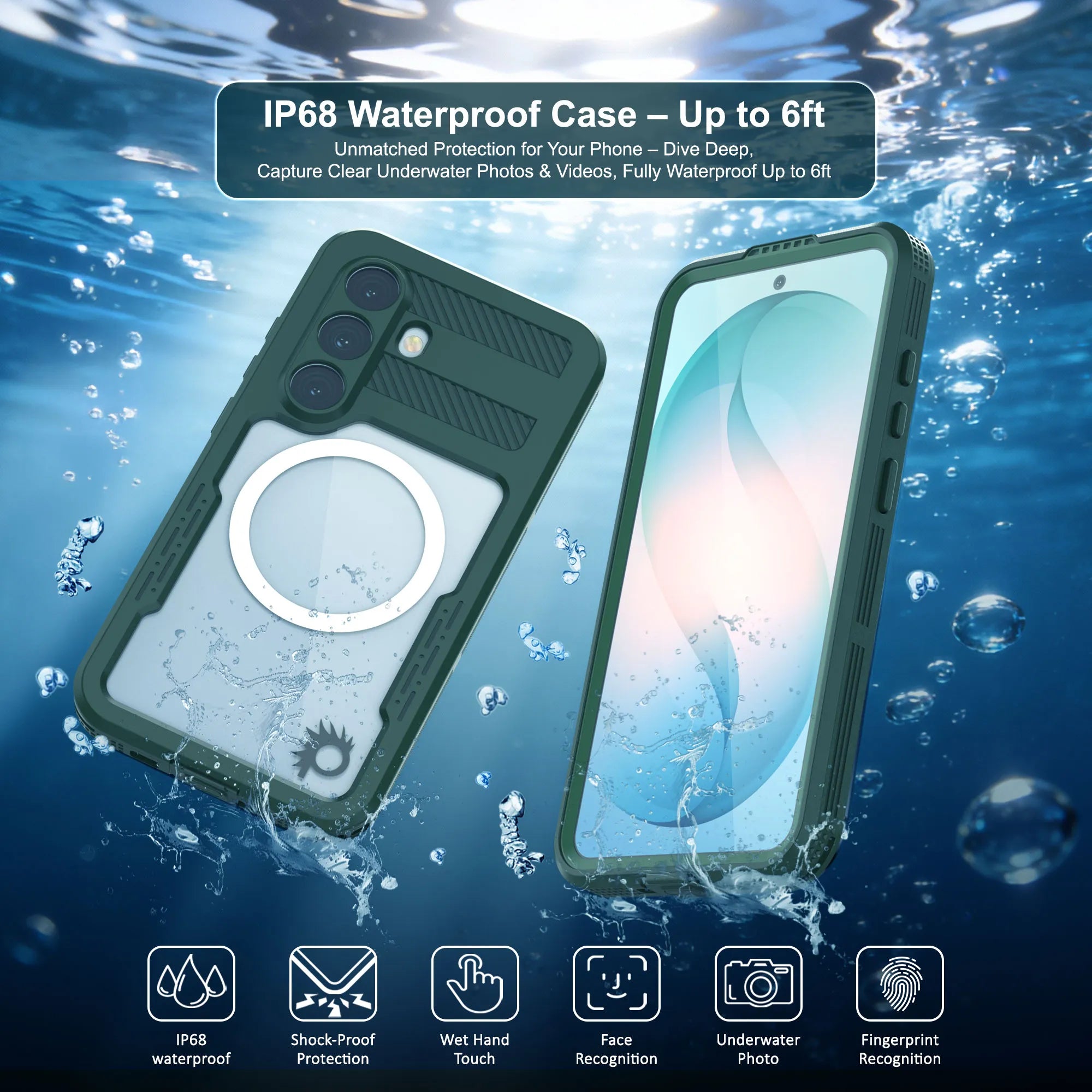Galaxy S26+ Plus Waterproof Case [Alpine 2.0 Series] [Slim Fit] [IP68 Certified] [Shockproof] [Green]