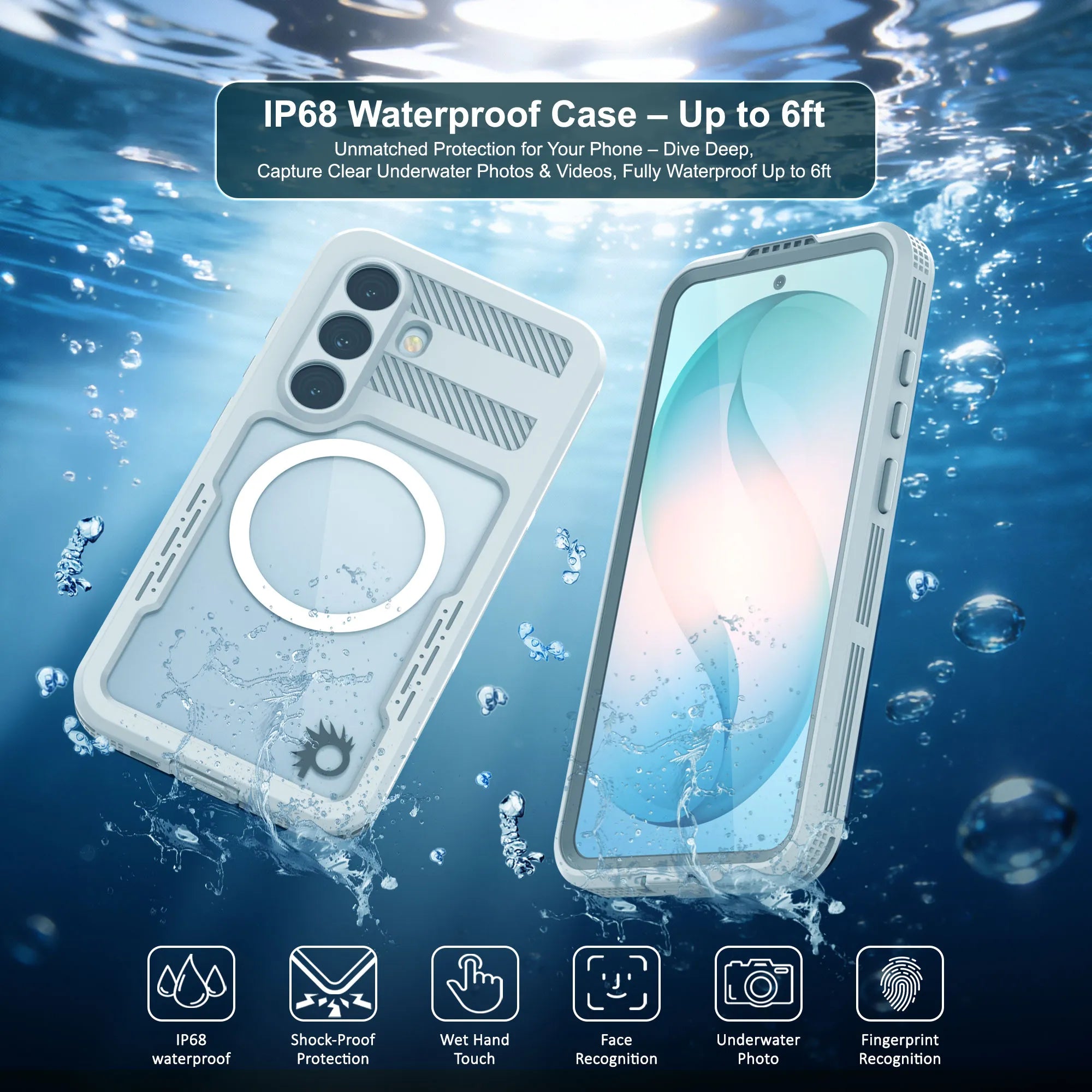 Galaxy S26+ Plus Waterproof Case [Alpine 2.0 Series] [Slim Fit] [IP68 Certified] [Shockproof] [White]