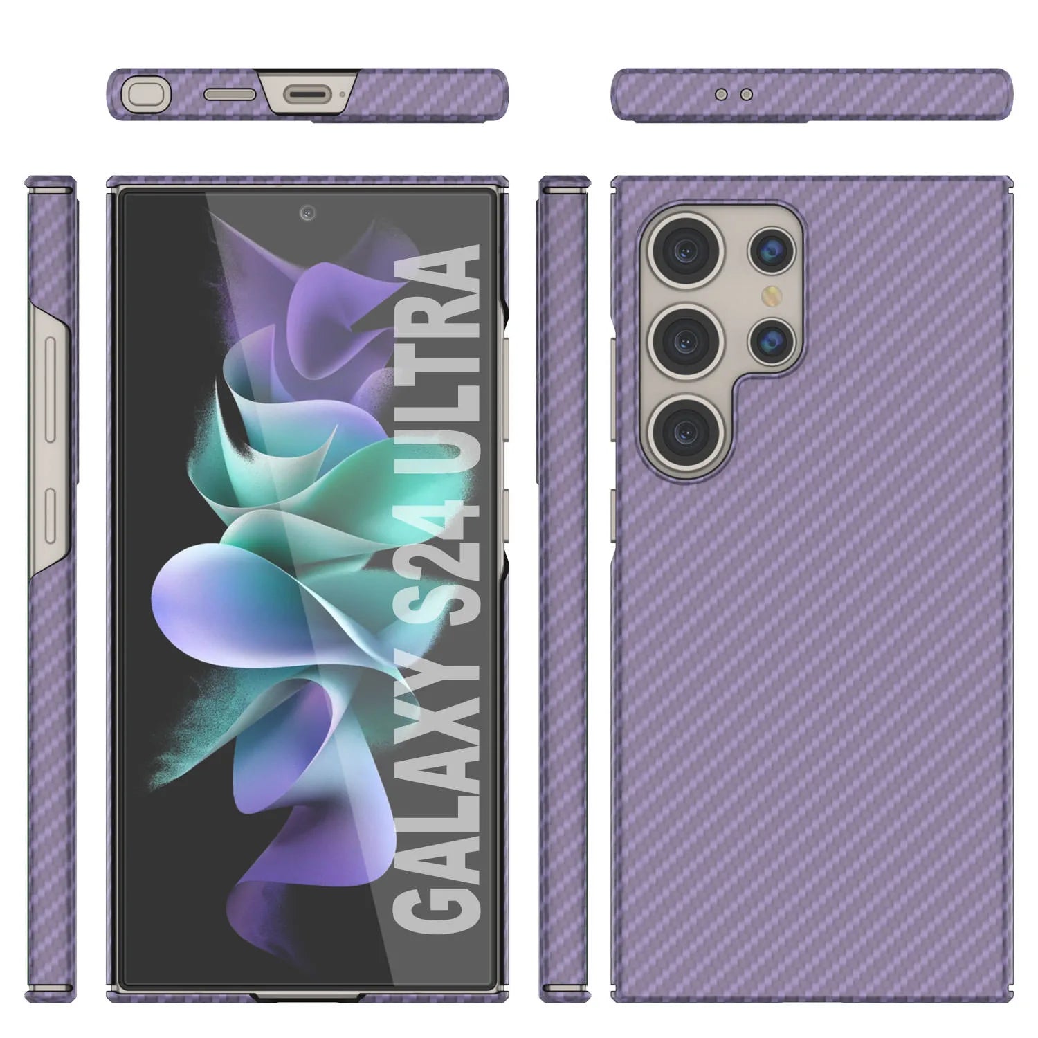 Galaxy S24 Ultra Case, Punkcase CarbonShield, Heavy Duty & Ultra Thin Cover [shockproof][non slip] [Lilac]