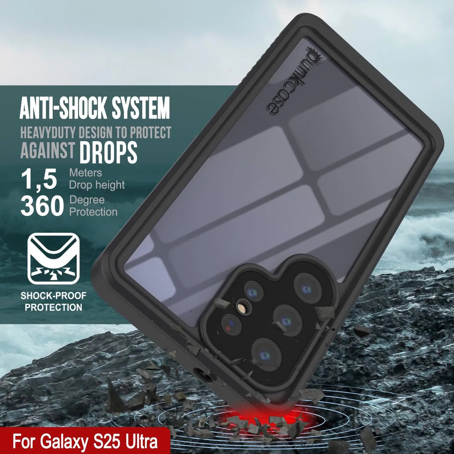 Galaxy S25 Ultra Water/ Shockproof [Extreme Series] With Screen Protector Case [Navy Blue]