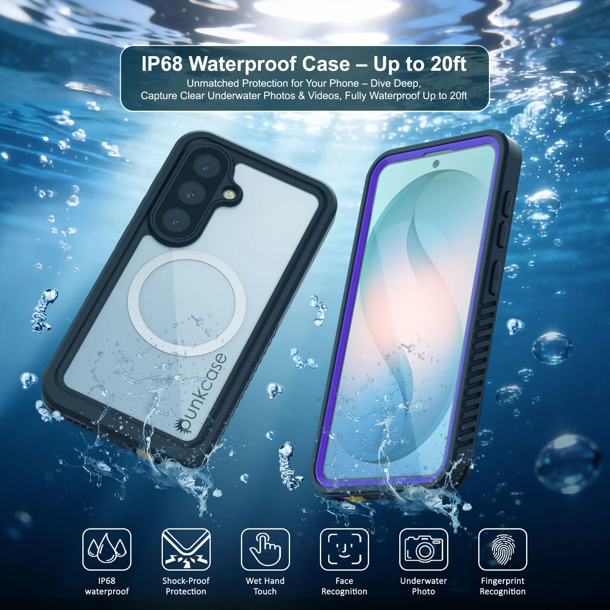 Galaxy S26 Plus Waterproof Case, Punkcase [Extreme Mag Series] Armor Cover W/ Built In Screen Protector [Purple]