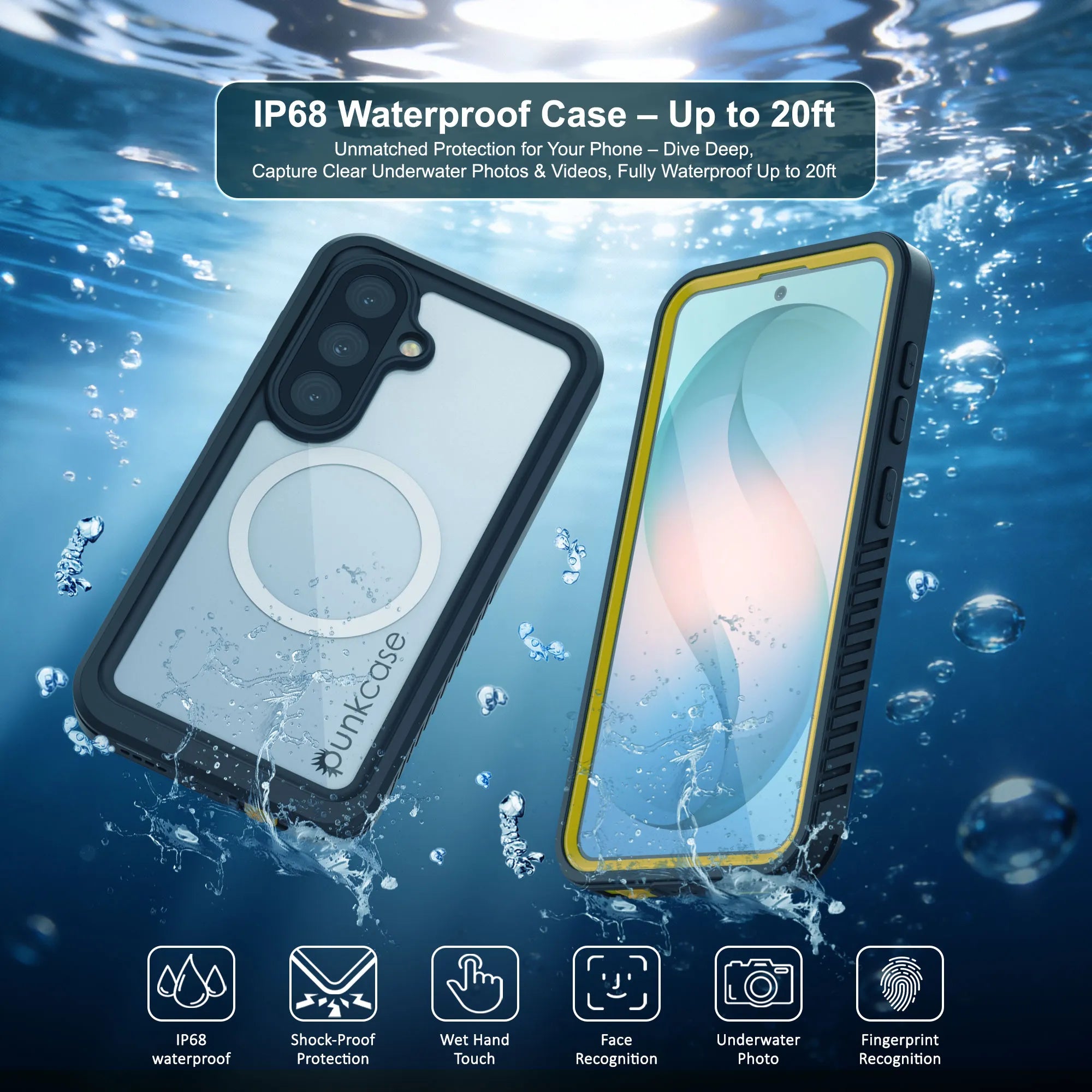 Galaxy S26 Waterproof Case, Punkcase [Extreme Mag Series] Armor Cover W/ Built In Screen Protector [Yellow]