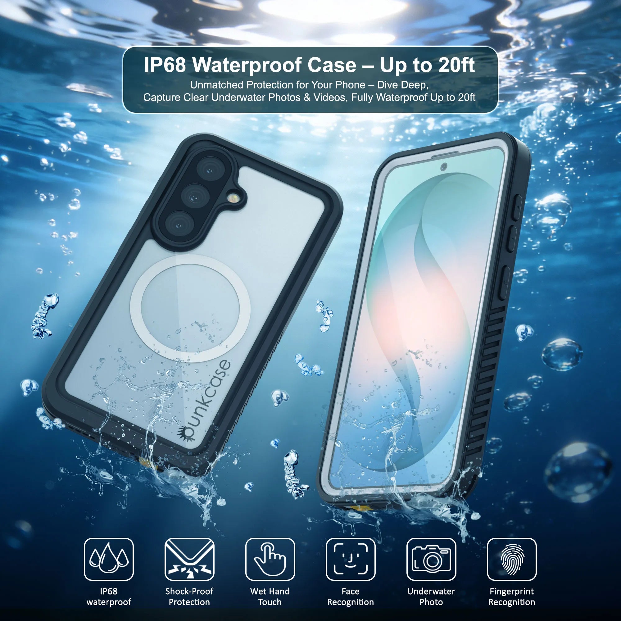 Galaxy S26 Waterproof Case, Punkcase [Extreme Mag Series] Armor Cover W/ Built In Screen Protector [White]