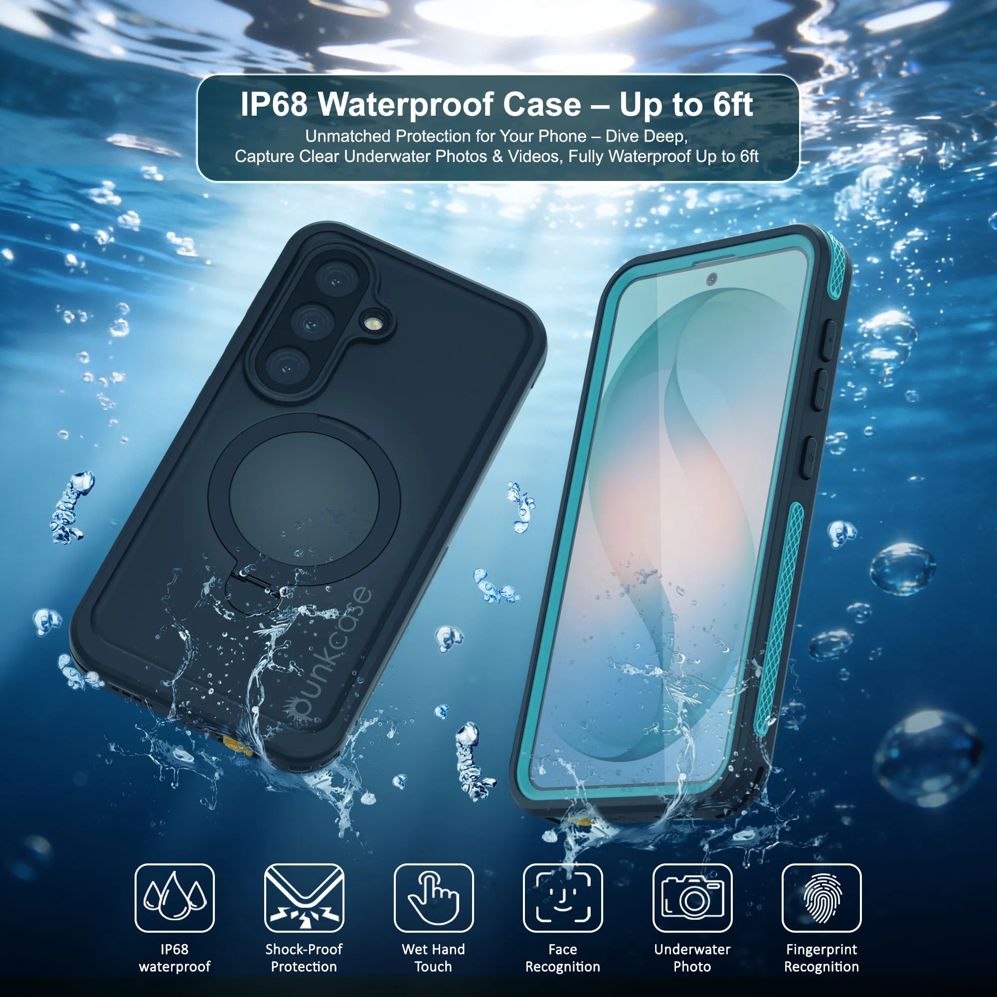 Galaxy S26 Plus Waterproof Case [Kickstud 2.0 Series] Protective IP68 Cover W/Screen Protector & Kickstand [Teal]