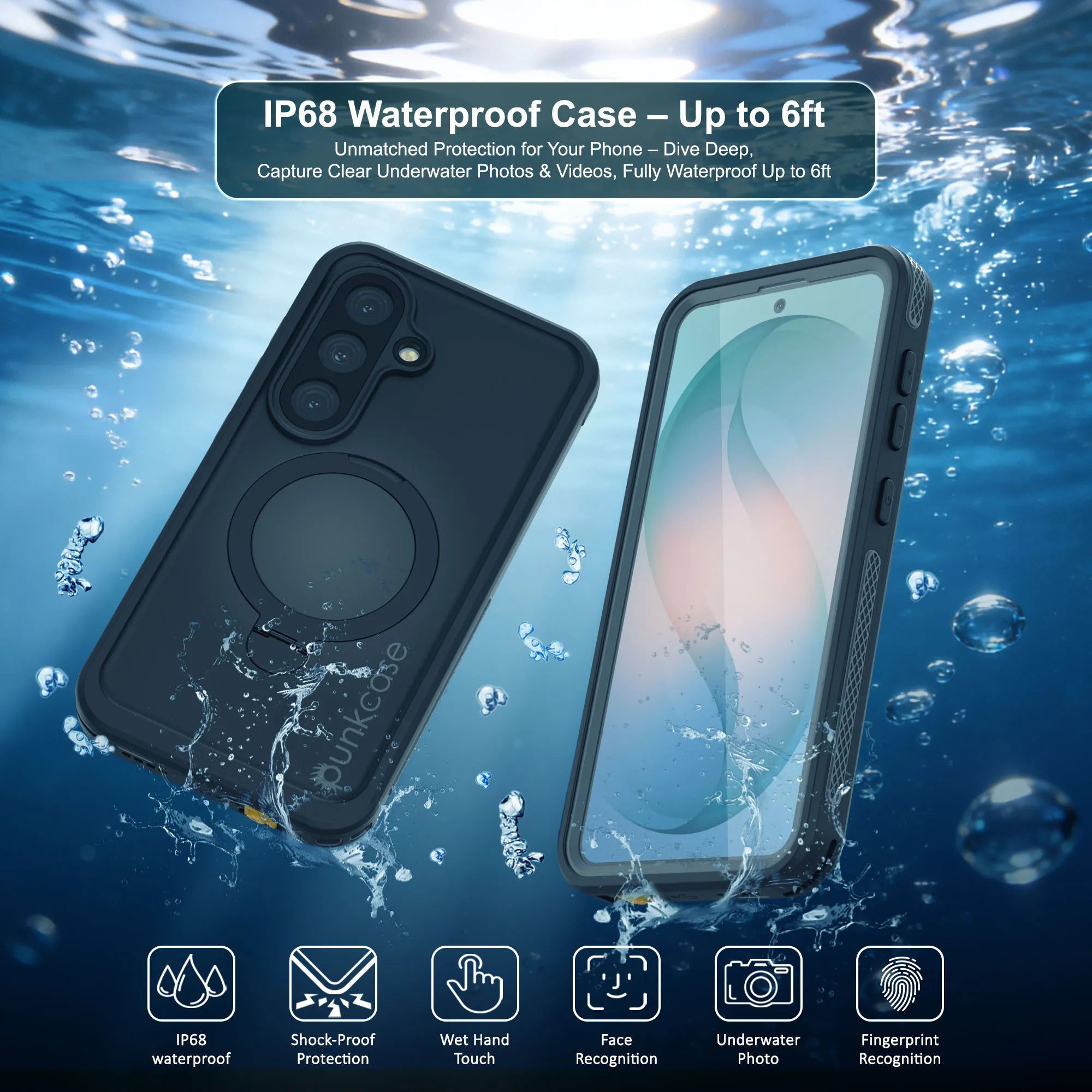Galaxy S26 Plus Waterproof Case [Kickstud 2.0 Series] Protective IP68 Cover W/Screen Protector & Kickstand [Grey]