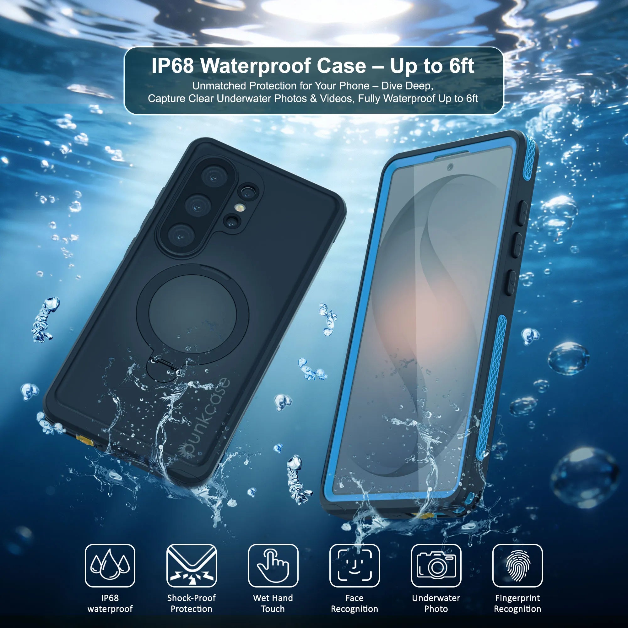 Galaxy S26 Ultra Waterproof Case [Kickstud 2.0 Series] Protective IP68 Cover W/Screen Protector & Kickstand [Blue]