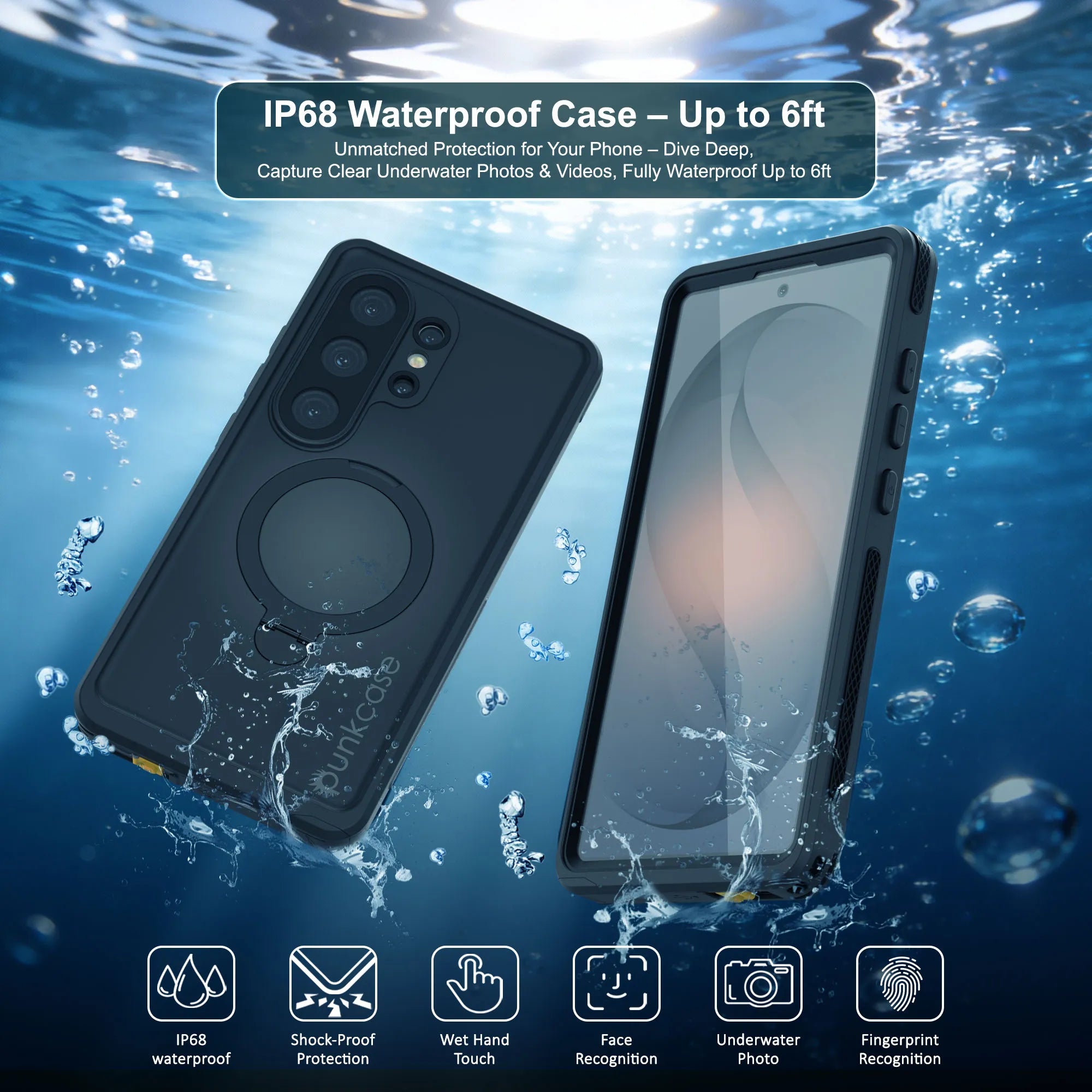 Galaxy S26 Ultra Waterproof Case [Kickstud 2.0 Series] Protective IP68 Cover W/Screen Protector & Kickstand [Black]